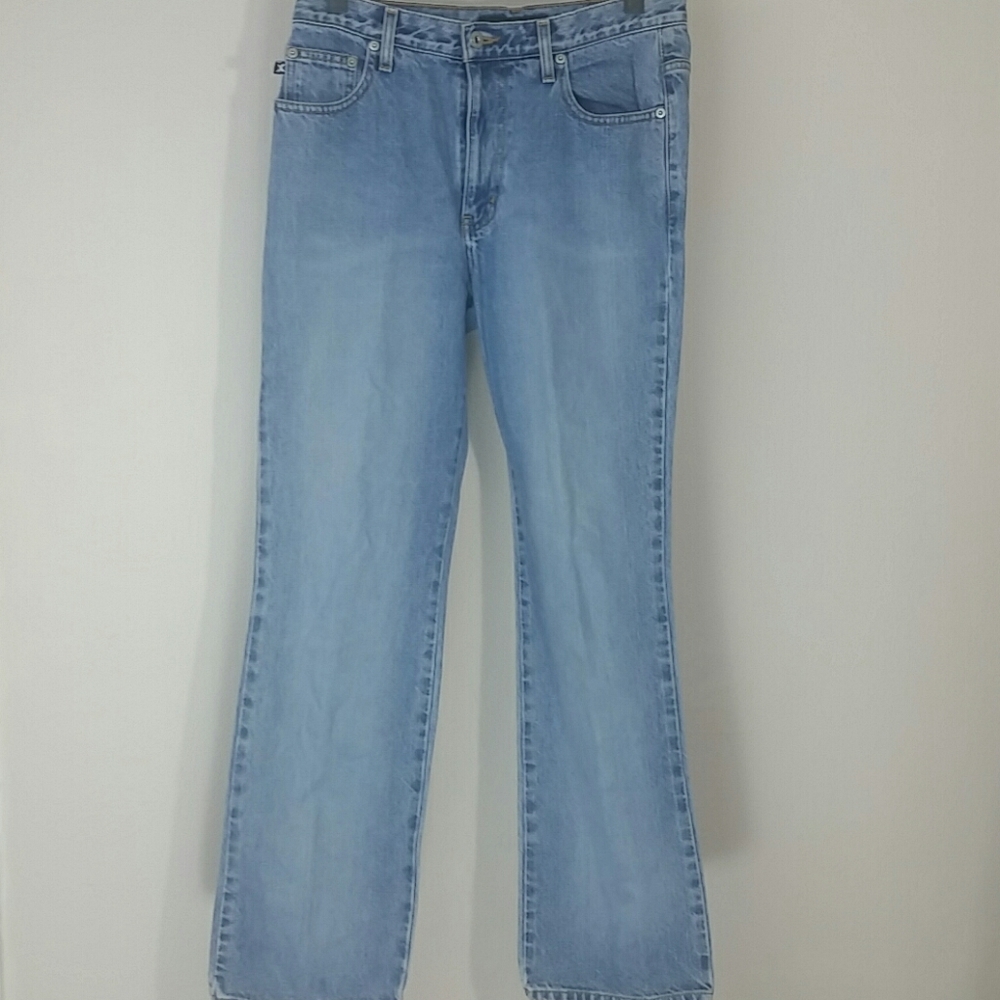 Express Light Wash Bootcut Jeans 7 Juniors High Waisted Straight Leg Y2K 90's